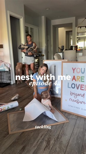 i’m obsessed with how this wall turned out!! this playroom is becoming my favorite room in the house 🥹 i love watching her play! it’s so bitter sweet how quickly she is growing up right before my eyes 😭 i lowkey want to get a mini couch or something for me to sit on lol would that be weird? #nesting #thirdtrimester #playroom #homeimprovements