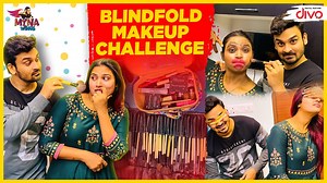 Blindfold Makeup Challenge | Myna wings #Blindfoldchallenge​ #MakeupChallenge​ #Mynawings | Myna wings