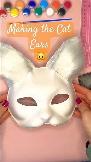 Making the Ears for Therian Mask🐱#therianmask #catmask #catears #maskmaking #masktutorial #diymask