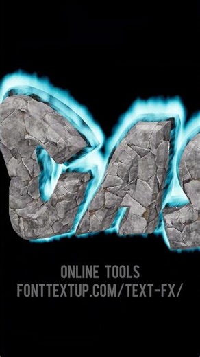 Epic Blue Flame Text & Stone Typography 3D #3dtext #fontstyle #typography #3d #flame