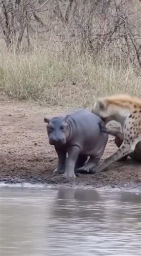Who bullies a baby hippo… until the hippo mom arrives and he suddenly acts like a “best friend”? 🦛