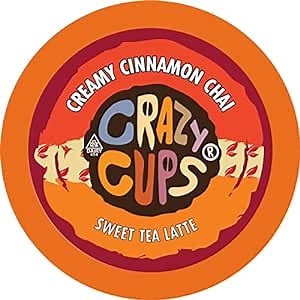 Crazy Cups, Chai Tea Latte, for the Keurig K Cups Coffee 2.0 Brewers, Chai Latte, 22 Count (Creamy Cinnamon Chai)
