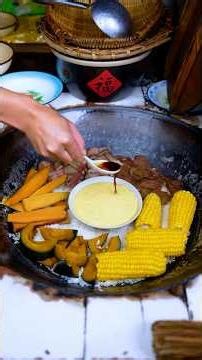 Chinese Traditional Corn Recipe Making Delicious Street Food with Fresh Organic Ingredients Today
