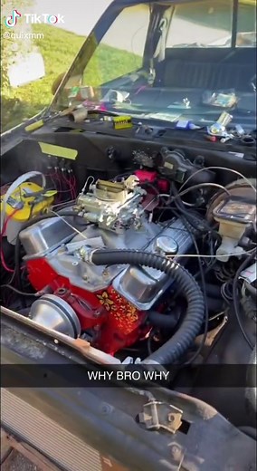 I need some assistance. So my small block s10. But..randomly it’ll jump in RPM hold there and then go back down. Please help me haha I also now have a fan so that’s cool #fyp #s10 #smallblockchevy