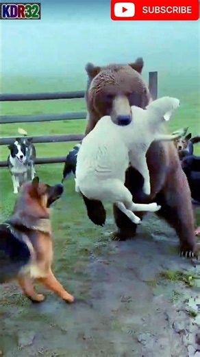 Brave Dog Save a Sheep 🐻🐶 #shorts #viral