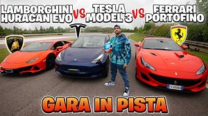 Watch A Tesla Model 3 Race A Ferrari And Lamborghini In Italy