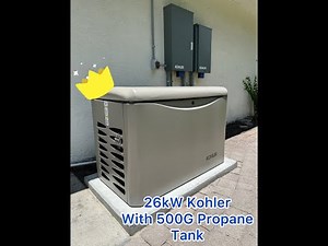 26kW Kohler Generator with 500 Gallon Propane Tank - Finished Install