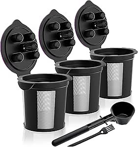 Amazon.com: Reusable K Cups for K-Slim, Keurig Supreme, K-Supreme Plus with Coffee Scoop Funnel by PureHQ - Refillable Kcup for Keurig Supreme Coffee Maker - MultiStream Coffee Pods Filter - 3 Pack: Home & Kitchen
