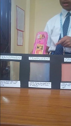 Model of Transparent, Translucent & Opaque Object with Demonstration #school #experiment#kid
