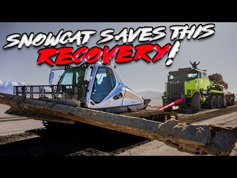 World’s largest snowcat rescues 8x8 Oshkosh wrecker from quicksand