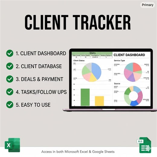 Client Tracker CRM Spreadsheet | Google Sheets Excel Task Manager (instant Download) - Etsy UK