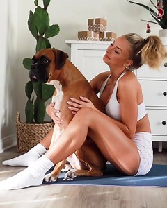 Ruff day? Grab your furry friends and try this super fun lower-body circuit 🐶🐾 Repeat the circuit 3-5 times, we’re pawsitive your glutes will thank you later 😜��⁠ ⁠ 🐾 Squats x 30⁠ 🐾 Donkey Kicks x 30 (each leg)⁠ 🐾 Lateral Duck Walks x 30 (each leg)⁠ 🐾 Squat Jumps x 30 (each leg)⁠ 🐾 Lunges x 30 (each leg)⁠ 📹: @@martamielczarskaa | BodyBoss Method