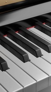 3D animation of piano playing. Design. Piano keys play themselves. Ghostly playing on keys of realistic piano. Music and instruments