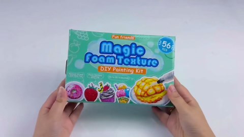 56 pcs Magic Foam Texture Painting Kit, 3D Puffy Paint Kit Including 32 Pcs Magic Foam Paper, 12 Colors Brush Tip Acrylic Paint Markers, Diy Painting Gifts For Boys And Girls' Birthday Parties