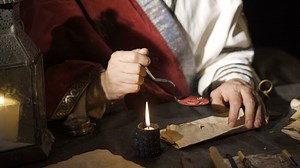 Seal letter in ancient historical roman period.