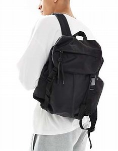 ASOS DESIGN nylon backpack in black | ASOS