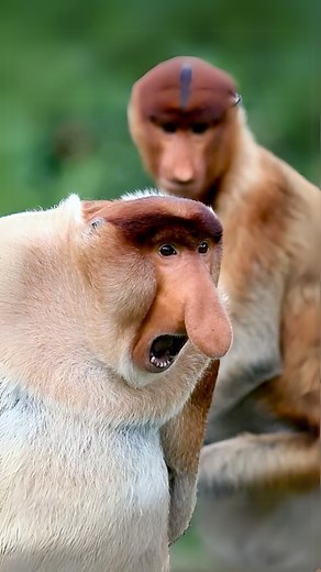 Proboscis Monkey 🐒 The Weirdest Nose In Nature! | 1 Minute Animals Nature’s oddball with a nose that’s impossible to ignore! Found only in the jungles of Borneo, this monkey's massive, droopy nose isn’t just for show; it helps attract mates and amplifies their bizarre honking calls. #proboscismonkey #monkey #bizarreanimals #wildlife #primates | 1 Minute Animals