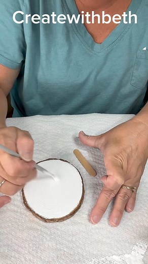 92K views · 600 reactions | Snowman #2 using Snow Tex, wood round and a sock!!! Fun and easy. Slower version Create With Beth | Beth Walton Horton | Facebook