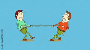 tug of war animation which is likened to the business world