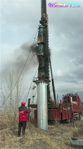 Foundation construction of 10Kv power engineering: Steel pile foundation pile driving