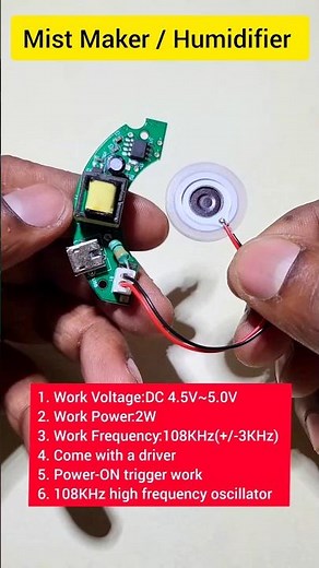 Mist maker / Humidifier Module Test 😲 #circuitstories #diyprojects #mistmaker #humidifier