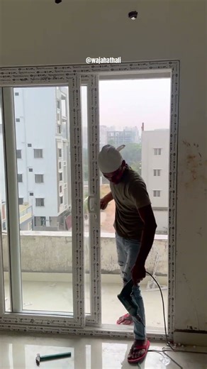 Day-254 fixing upvc sliding doors #civilengineering #upvc #doors