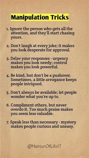 Manipulation Tricks to Gain Power 😎🧠 #Psychology #MindControl #MatterOfLife