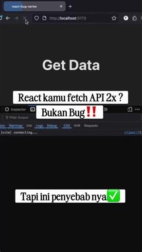 Fetch API 2x saat development mode? Pernah gak teman-teman saat dev web pakai react ketika buat sebuah console.log() dan consolenya tampil 2x? Sebenarnya ini merupakan hal wajar karena memang default aplikasi kita di bungkus menggunakan strick mode bawaan React. Apakah mengganggu? Tidak dan bukan sebuah bug. Hal ini bakal terjadi di dev mode saja dan tidak akan terjadi pada production mode. Ketika kita pakai stick mode ada suatu hal yg perlu kita cegah yaitu melakukan fetch api 2x. Bayangin jika