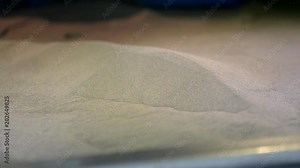 Metallic powder for laser sintering machine for metal. Metal powder is sintered under of laser into desired shape. 3D printer printing metal. Modern additive technologies 4.0 industrial revolution Stock Video