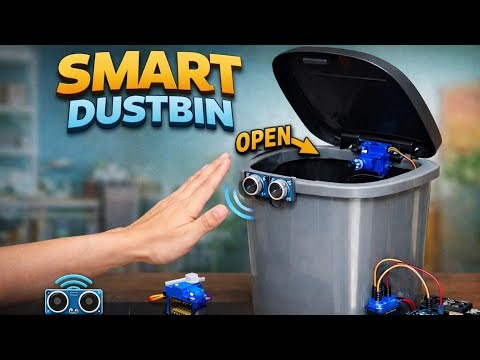 🧠 Smart Dustbin for Home & School Project | Ultrasonic Sensor + Servo Motor