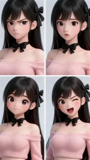 The Many Faces of AI - Cutest Expressions! #shorts #anime