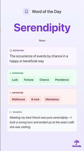 SERENDIPITY - Word of the Day | Learn English Vocabulary | Wordrella