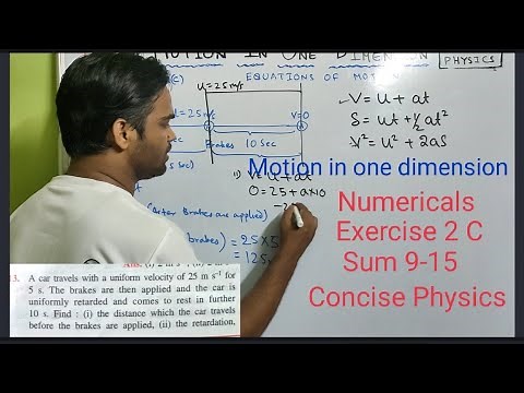 Motion in one dimension class 9 || Concise Physics || ICSE || Physics || Numericals || Exercise 2C