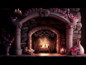 💖 Romantic Rose Fireplace | Relaxing Fireplace Sounds | Cozy Ambiance or Sleep | 10 Hours ✨