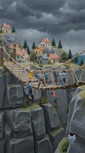 🌉 Tiny Bridge Rescue | Giant Hand Saves People from a Broken Bridge | AI Mini Rescue Story #Shorts