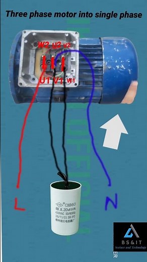 Three phase motors convert into single phase | how to convert 3phase motor to single phase