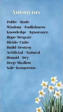 Antonyms✍️📚 #englishgrammar #easyenglisheveryday #englishlanguage #spokenenglish#easylearng#ytshorts