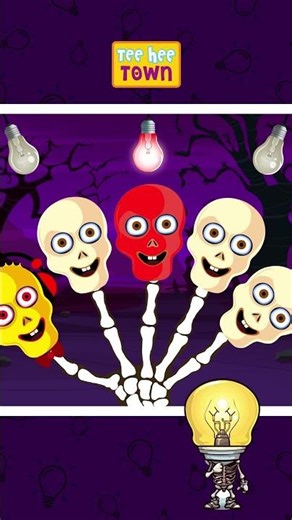 Learn Colors With Skeleton Bulbs Finger Family #shorts #hooplahalloween #halloween