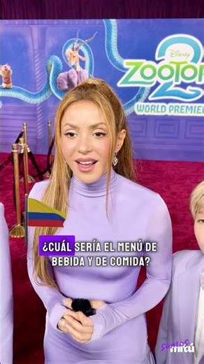 Shakira doesn't reveal her ideal #Colombian menu 🇨🇴 during the #Zootopia2 premiere 💜 #shakira #sh...