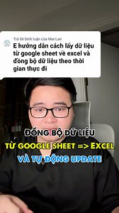 279K views · 2K reactions | Đồng bộ dữ liệu từ google sheet về excel và tự động update #tinhocmos #tinhocvanphong #exceltips | Hảo Tin Học Văn Phòng | Facebook