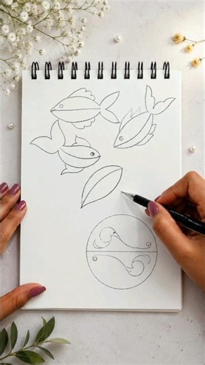 Easy DIY Fish Drawing Ideas for Beginners ✨ #DrawingTutorial #EasyArt #Shorts