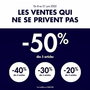 3 comments |  Kiabi Days : Jusqu'à -50 % sur une sélection* de produits. Utilisez votre carte de fid ou créez la pour en profiter ! | Kiabi | Facebook