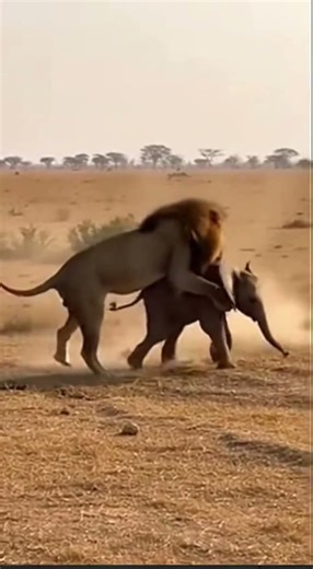 Elephant OBLITERATES Male Lion 150 Feet - SAVES Baby! 💥 #shorts #elephant #rescue