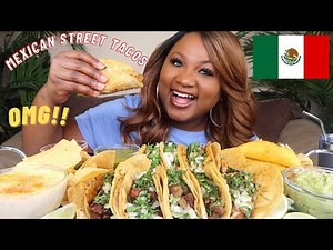 MEXICAN STREET TACOS MUKBANG , EATING SHOW