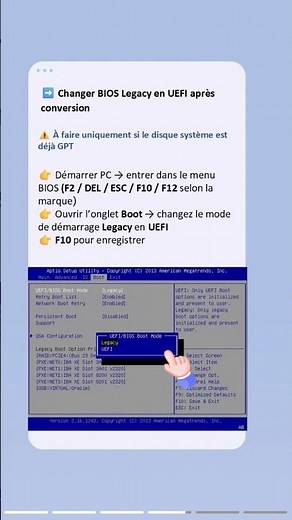 Comment faire pour changer BIOS Hérité (Legacy) en UEFI ? [Guide complet]