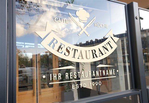 Personalized Restaurant Wall Decal | Logo for Walls, Glass & Cars | Premium Vinyl Lettering | Matte Elegant - Etsy