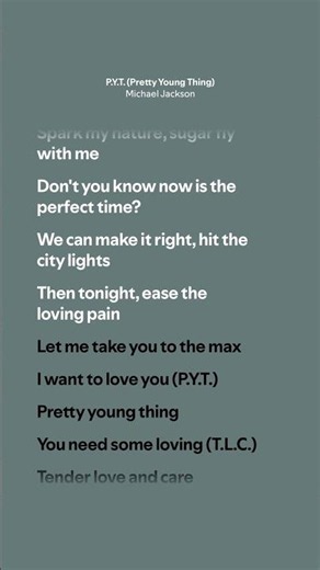 P.Y.T. (Pretty Young Thing) - Michael Jackson (Lyrics)