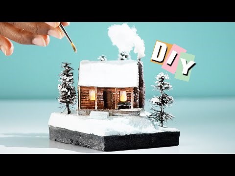 I MADE A WINTER CABIN | DIY Diorama tutorial