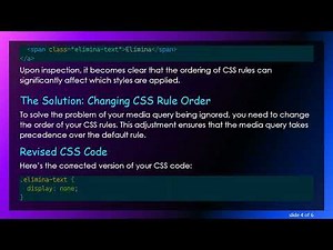 How to Ensure Your @ media Query Works: Solving CSS Display Issues