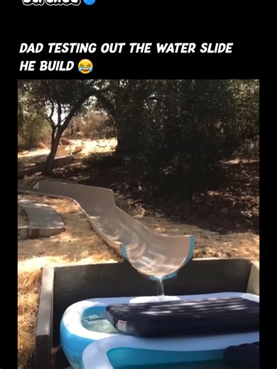 When your dad makes a homemade pool slide - YouTube